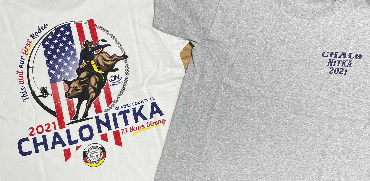 MOORE HAVEN — Chalo Nitka festival shirts are on sale at the city hall in Moore Haven. They come in long sleeve and short sleeved versions in white or gray.